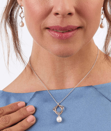 Necklace Silver Alicia Golden Pearl Necklace