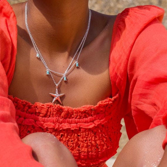 Silver and Amazonite charm necklace Necklaces Sea Gems Ltd