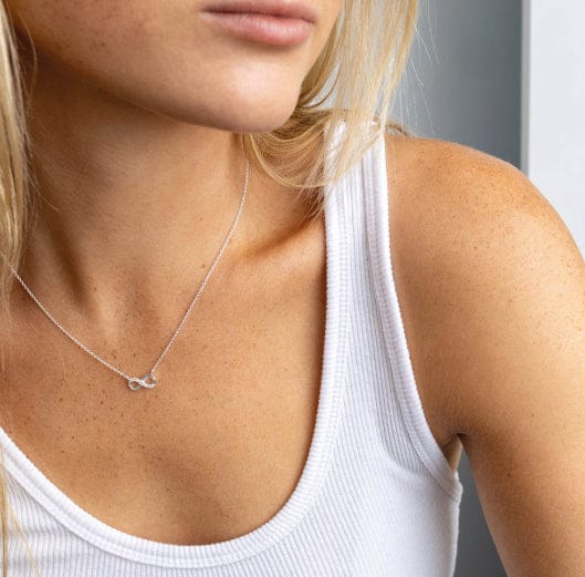 Silver and cubic zirconia Infinity Necklace Necklace DEW
