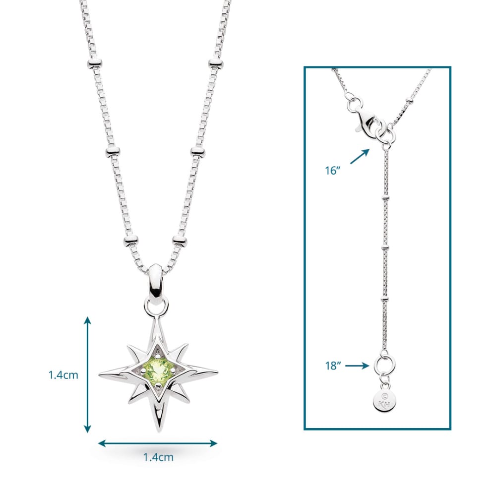 Necklace Silver August Aurora Birthstone Peridot Necklace