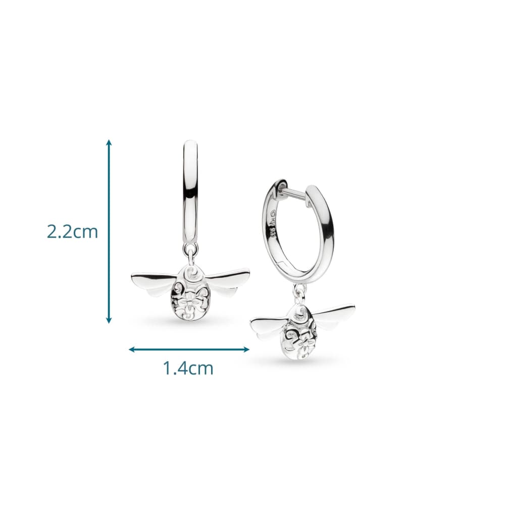 Silver Blossom Honey Bee Hoop Earrings Earrings Kit Heath