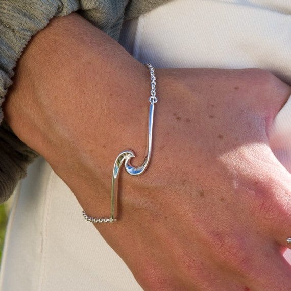Silver captivating wave bracelet Bracelet Sea Gems Ltd
