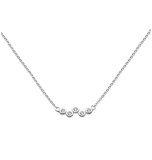 Silver cubic zirconia stone set Scatter Necklet. Necklace DEW
