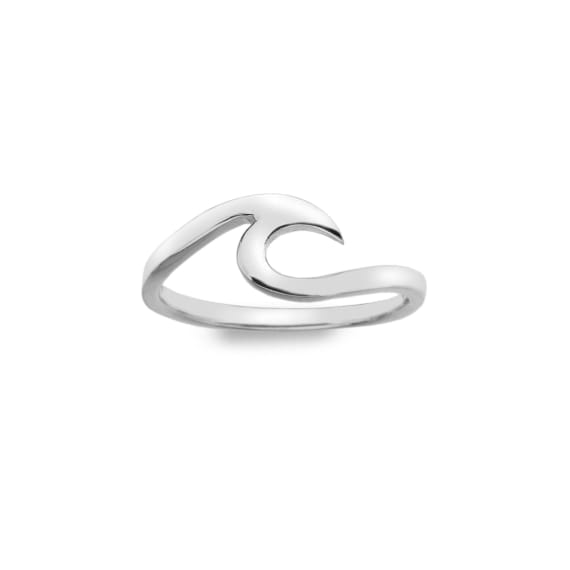 Silver curling waves ring rings Sea Gems Ltd