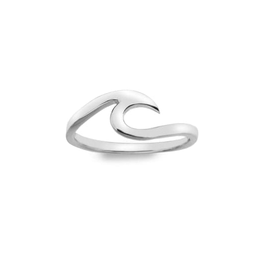 Silver curling waves ring rings Sea Gems Ltd