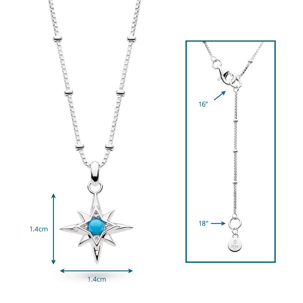 Necklace Silver December Aurora Birthstone Synthetic Turquoise Necklace