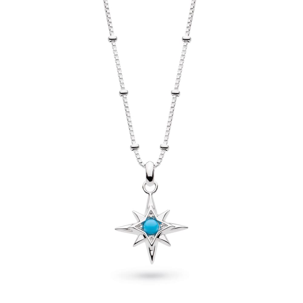 Necklace Silver December Aurora Birthstone Synthetic Turquoise Necklace