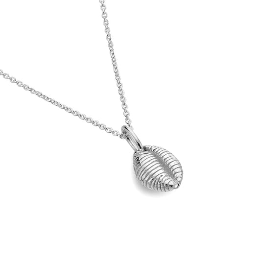 Silver Detailed Cowrie Shell Pendant Necklace Sea Gems Ltd