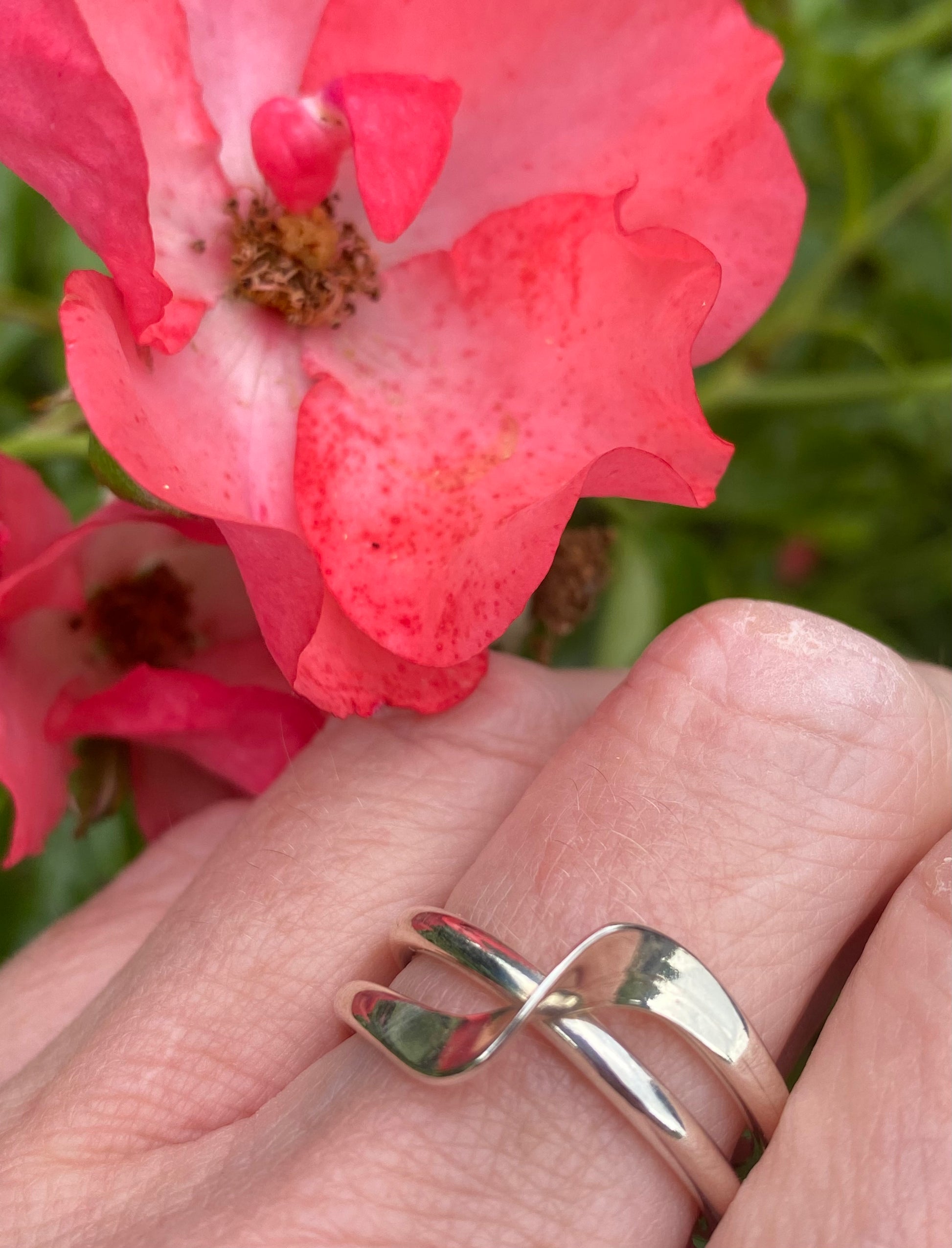 Silver double band twist ring Ring Tianguis Jackson