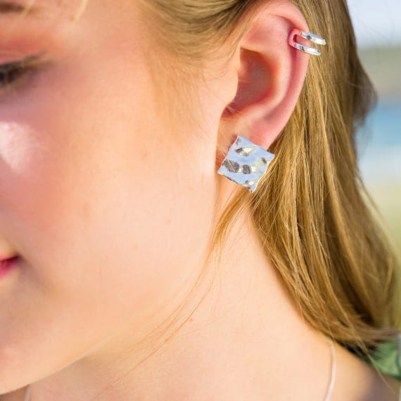 Silver double twisted ear cuff Ear cuff Sea Gems Ltd