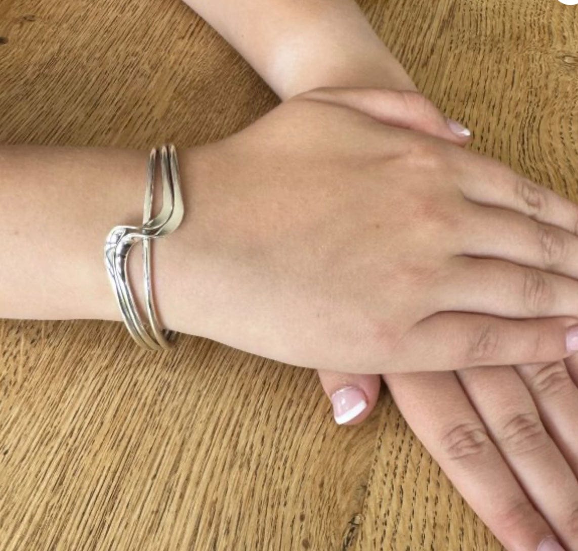 Silver double wave 3/4 bangle Bangle Cavendish French