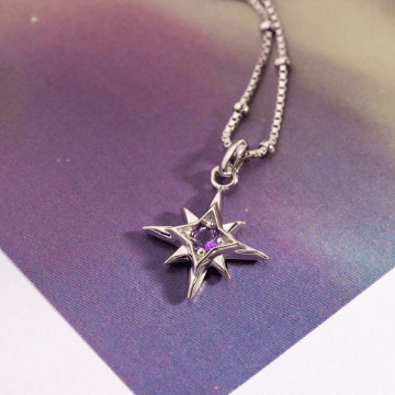 Necklace Silver February Aurora Birthstone Amethyst Necklace