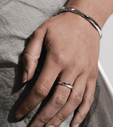 Bracelet Silver Glint Geo Hinged Bangle
