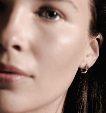 Earrings Silver Glint Geo Mid Hoop Earrings