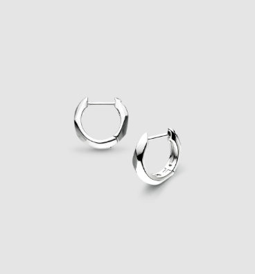 Earrings Silver Glint Geo Mid Hoop Earrings