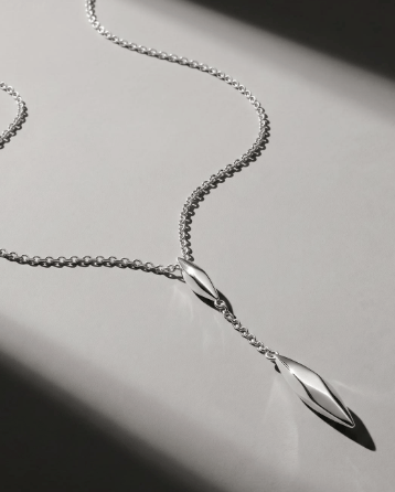 Necklace Silver Glint Lariat-Style Necklace