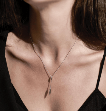 Necklace Silver Glint Lariat-Style Necklace
