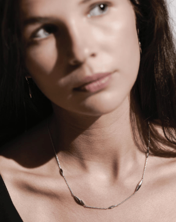 Necklace Silver Glint Station Necklace