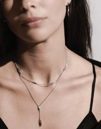 Necklace Silver Glint Station Necklace