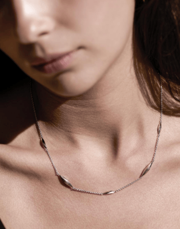 Necklace Silver Glint Station Necklace