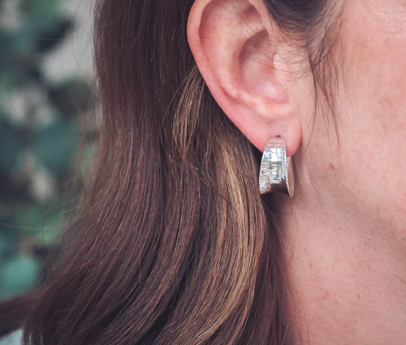 Silver handmade large hoop earrings Earrings John Garland-Taylor