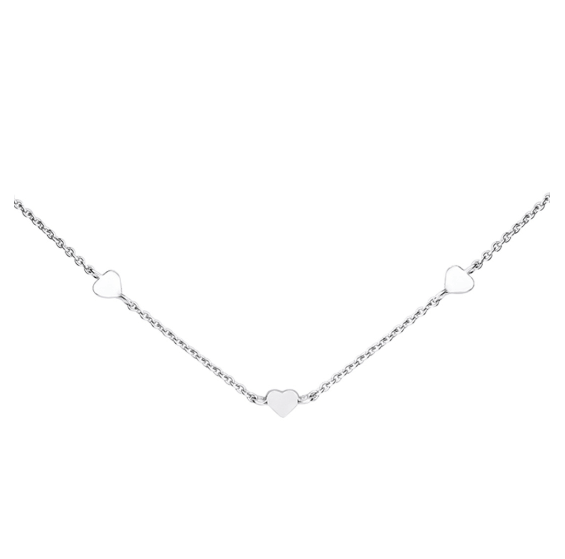 Silver Heart Station 18" Necklace Necklace DEW