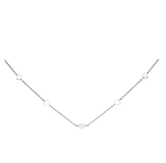 Silver Heart Station 18" Necklace Necklace DEW