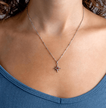 Necklace Silver January Aurora Birthstone Garnet Necklace