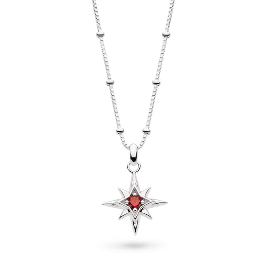 Silver July Aurora Birthstone Synthetic Ruby Necklace Necklace Kit Heath