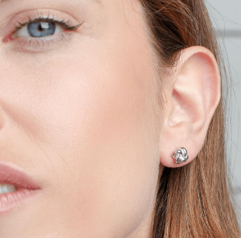 Earrings Silver Marina Tide Knot Stud Earrings
