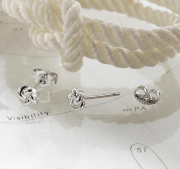 Earrings Silver Marina Tide Knot Stud Earrings