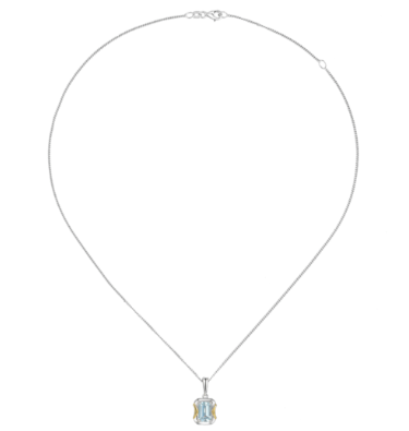 Silver Marine Dream Necklace with Aquamarine Necklace Amore