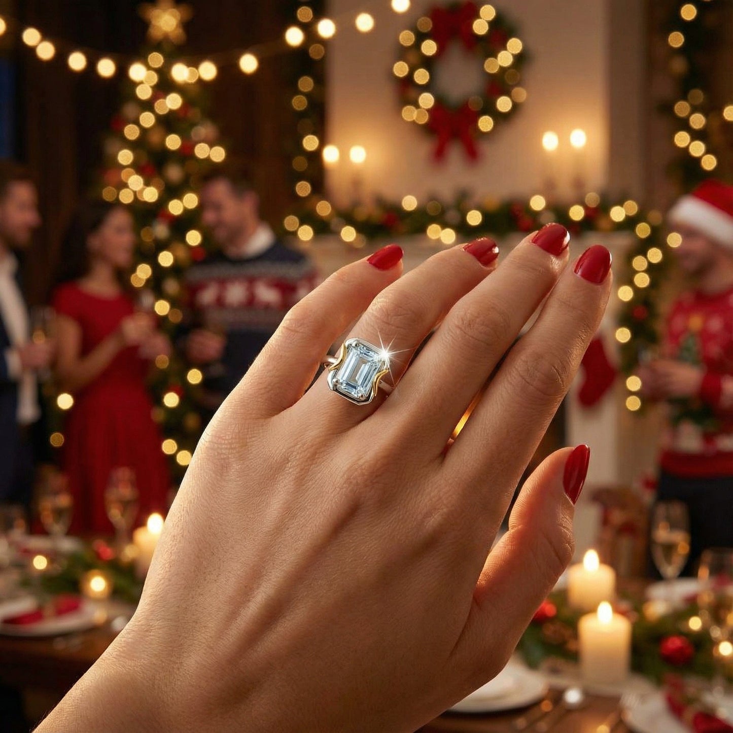 Silver Marine Dream Ring with Aquamarine Ring Amore