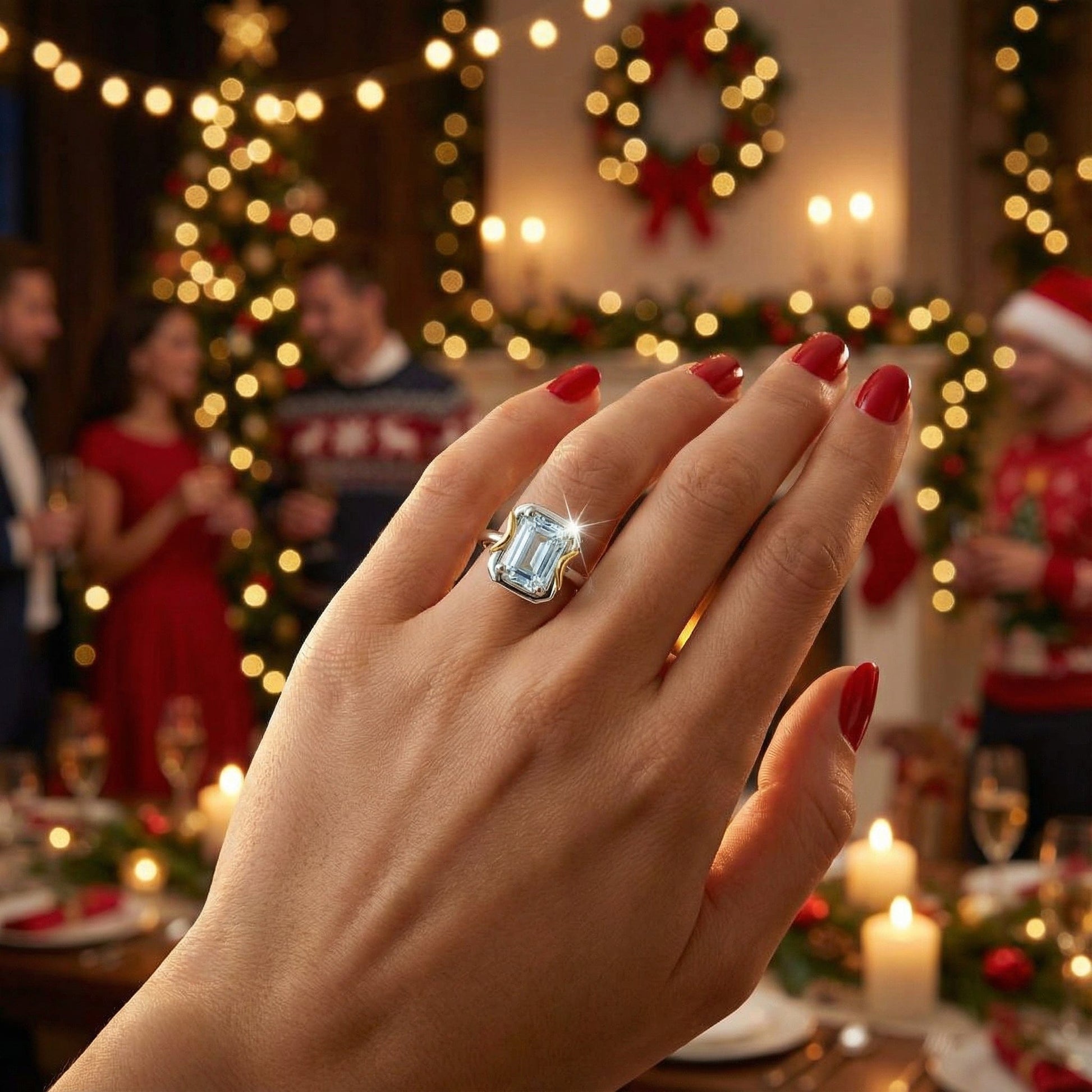 Silver Marine Dream Ring with Aquamarine Ring Amore