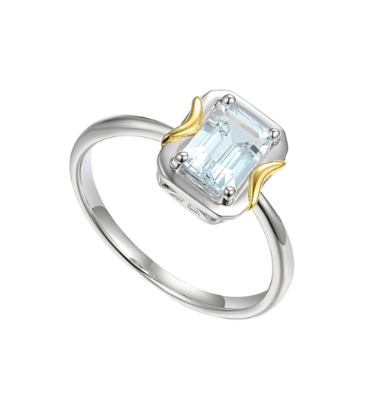Silver Marine Dream Ring with Aquamarine Ring Amore