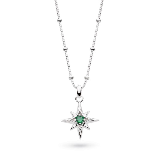 Silver May Aurora Birthstone Synthetic Emerald Necklace Necklace Kit Heath