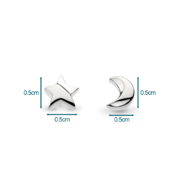 Earrings Silver Miniatures Moonlight Stud Earrings