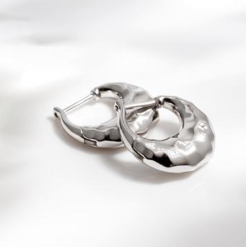 Earrings Silver Mirage Reflect Hinged Hoop Earrings
