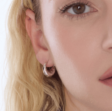 Earrings Silver Mirage Reflect Hinged Hoop Earrings