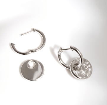Earrings Silver Mirage Reflect Hoop Disc Earrings