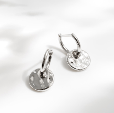 Earrings Silver Mirage Reflect Hoop Disc Earrings
