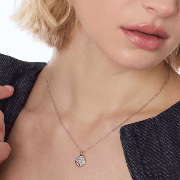 Necklace Silver Mirage Reflect Round Disc Mini Necklace