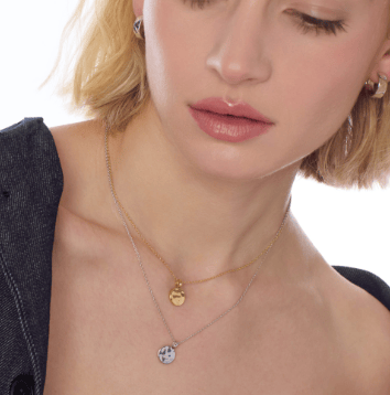 Necklace Silver Mirage Reflect Round Disc Mini Necklace