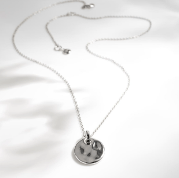 Necklace Silver Mirage Reflect Round Disc Necklace