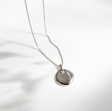 Necklace Silver Mirage Reflect Round Disc Necklace