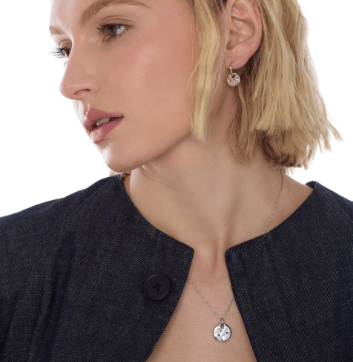 Necklace Silver Mirage Reflect Round Disc Necklace