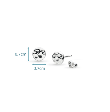 Earrings Silver Mirage Reflect Round Disc Stud Earrings