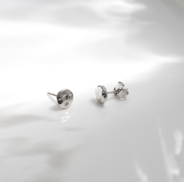 Earrings Silver Mirage Reflect Round Disc Stud Earrings