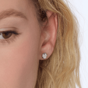 Earrings Silver Mirage Reflect Round Disc Stud Earrings