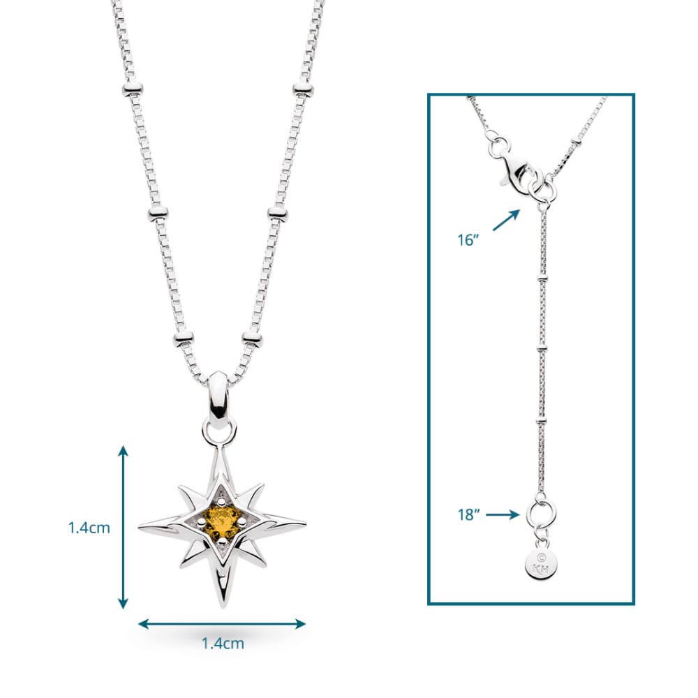 Necklace Silver November Aurora Birthstone Citrine Necklace